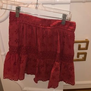American Eagle Red Floral skirt